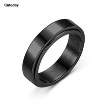 Anillos giratorios antiestrés, color negro y plateado, de acero inoxidable, anillos giratorios para ansiedad, joyería para hombres y mujeres
