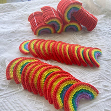 Hand-knitted Crochet Rainbow Hair Clips Cotton Wool Cap, Sweater Canvas Bag Decoration, Clothing Patch Accessories, 5 Pcs, 10Pcs