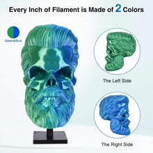 Multicolor 3D Printer Filament,Dual/Tri Color 1.75mm PLA Silk Shiny Printing Filament,250g(0.55lbs) Fit Most FDM 3D Printer
