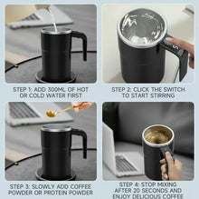 380ML Electric Coffee Self Mixing Mug IP67 Waterproof Coffee Stirring Mug USB Charging Digital Display Automatic Magnetic Cup