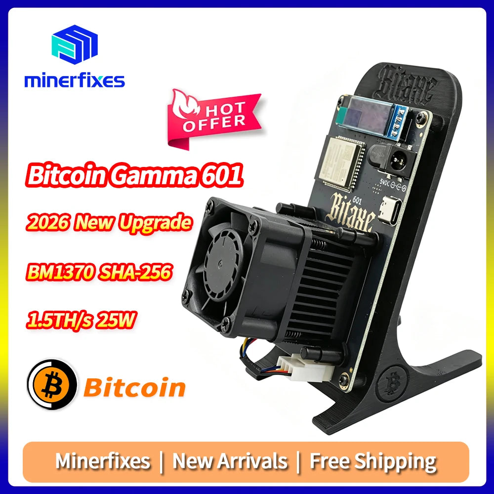 Bitcoin Miner Gamma 601 BM1370 Asic Chip 1.5TH/s 25W Solo Miner BTC Crypto Mining Machine