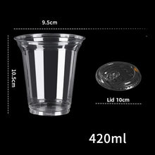 Vaso de plástico transparente desechable de 12/16/20 oz, a prueba de fugas y resistente a roturas, apto para té con leche, café, bebidas y uso diario