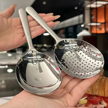 New Stainless Steel Serving Spoon Restaurant Public Use Filtering Soup Rice Ladle Large Size Silver Tone Kitchen Utensil Set