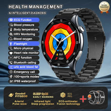 2025 New NFC+ECG+PPG Health Smart Watch BMI Fat Heart Rate Blood Pressure Watch 380mAh BT Call IP68 Waterproof Sports Bracelet