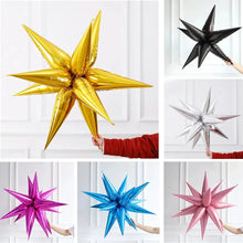 8/10/12Pcs Silver Gold Rose Red Blue Star Starburst Foil Balloons Cone Foil Balloons Birthday Wedding Christmas  Party Decor
