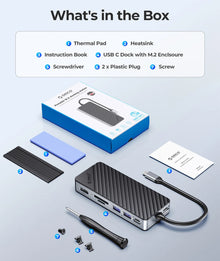 ORICO 8-in-1 USB-C Docking Station with M.2 NVMe/SATA SSD Enclosure - image 6