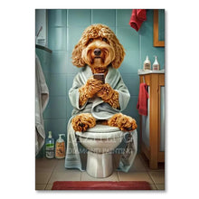 Dog Diamond Painting Cat Toilet Cartoon Diamond Mosaic Animal Full Round/Square Drill Embroidery Funny Bathroom Wall Decor Art