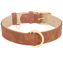 Adjustable Dog Collar Sude Leather Pet Collars Soft Leather Padded Dogs Necklace Collar for Small Medium Large Dogs Pitbull Pink