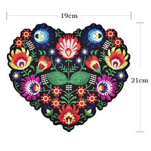 Heart Shape Flower Embroidery Applique Patches For Clothing Iron On Patch DIY Clothes Jackets Sewing Craft