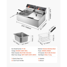 SucceBuy 12L Electric Deep Fryers Dual Tanks for Fast Food Restaurant or Camping Picnic Fried Chicken Frying Chips French Fries