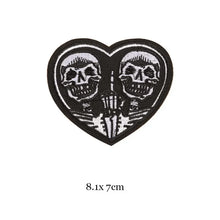 1pc Black White Biker Patches for Clothes Iron on Clothing Letter Appliques Skull Star Stripes Embroidered Sticker Round Badge
