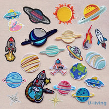 UFO Alien Rocket Space Patch for Clothing Punk Embroidered Patches On Clothes DIY Parches Applique