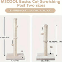 34-Inch High Cat Scratching Post Premium Basic Cat Scratching Indoor Sisal Scratching Post Tree Strap Hanging Ball for Adult Cat