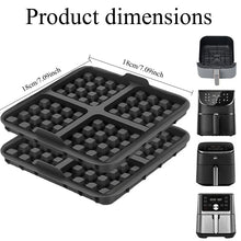Square Waffle Maker Mold for Air Fryer, Non-Stick Baking Tray Compatible with 4-7QT,for Belgian Waffles,Pancakes,Dishwasher Safe