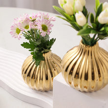 XIYA FLOWER Unique Geometric Vase Modern and Minimalist Style Ceramic Craftsmanship Gold Silver Festival Home Decor