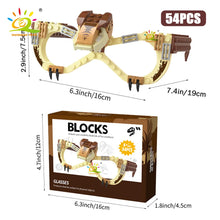 HUIQIBAO Dinosaur Building Blocks Glasses Baseplate Frame Friends Police City DIY Toys Glasses Bricks Kid Christmas Gift Party
