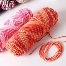 2 PCs Colorful 5-strand Dyed Milk Cotton Baby Sweater Yarn Self Woven Scarf Medium Thick Handmade DIY Woven Crochet Material Bag