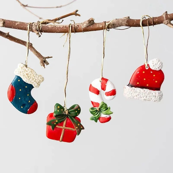 Decoraciones para árbol de Navidad 2022 Adornos colgantes de resina navideña Decoración para el hogar Juguetes para niños DIY Regalos Joyería hecha a mano DIY