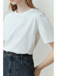 FSLE 100% Cotton Short-Sleeved T-Shirt Women'S Spring Summer New Round Neck Straight White Black Top For Women
