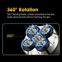 Magnetic Adsorption Electric Shaver With Travel Lock 2 Speeds 5D Floating Blade Bald Head Hair Clipper Rechargeable Beard Razor