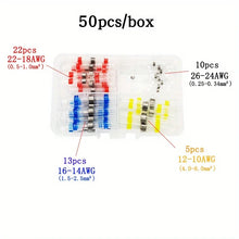 Waterproof Heat Shrinkable Solder Ring Terminal Kit - Available in 50/100/200/250pcs Combination Boxes for Easy Connections