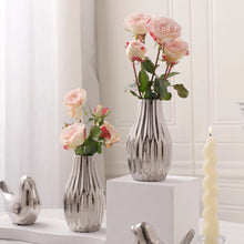 XIYA FLOWER Unique Geometric Vase Modern and Minimalist Style Ceramic Craftsmanship Gold Silver Festival Home Decor