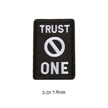 1pc Black White Biker Patches for Clothes Iron on Clothing Letter Appliques Skull Star Stripes Embroidered Sticker Round Badge
