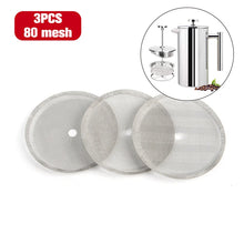 3Pcs Reusable Stainless Steel French Press Coffee Maker Detachable Mesh Filter