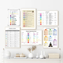 7 Chakras & Corresponding Print Yoga Poses Poster Yoga Room Decor Gym Wall Art Picture Chakra Canvas Painting Decoration