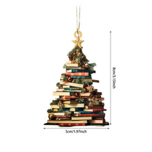 Christmas Ornament Creative Book Tree 2D Flat Acrylic Christmas Decoration Car Ornament Festive Holiday Home Decor