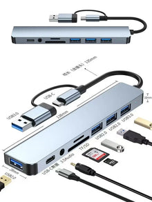 USB C Hub Multiport Adapter for Xiaomi Phone and Tablet, Data and Charging - image 2