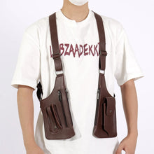 NEW Men's Tactical Vest Bag, High-quality PU Leather, Retro Scratch-resistant Chest Bag, Mobile Phone Bag, Men's Messenger Bag.