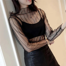 Nueva camisa transparente para mujer, top sexy de malla estilo Harajuku, camiseta interior de red con estrellas, blusa base, ropa de club, camiseta traslúcida