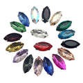 Horse Eye Shape Glass Rhinestones With Claw Marquise Sew On Stone Strass Diamond Silver Metal Base Crystals For Needlework