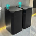 ONEKA Automatic Motion Sensor Induction Black Trash Can Slim for Bathroom Bedroom Kitchen Office