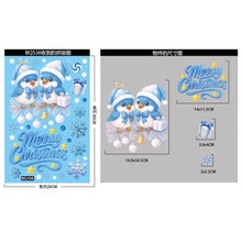 Christmas Window Stickers Winter Snowman Santa Claus Snowflake Elk Static Stickers Glass Ornaments Merry Christmas Decor