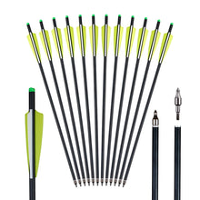 6/12PCS 20 Inch Crossbow Arrow Black Crescent Nock Mixed Carbon Arrows Outdoor Hunting Games for 250LB Crossbow