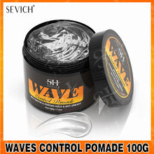 Pomada de control de ondas con biotina de 3.53 oz para hombres Sevich Sport, gel para cabello ondulado de fijación fuerte con cepillo, aceite, champú y acondicionador para cabello ondulado