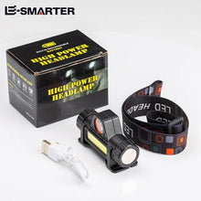 Outdoor Waterproof Camping Fishing Mining Lantern Headlight COB LED Headlamp Torch Rechargeable Headwear Flashlight With Magnet