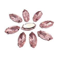 Horse Eye Shape Glass Rhinestones With Claw Marquise Sew On Stone Strass Diamond Silver Metal Base Crystals For Needlework