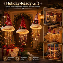 Christmas Santa Hat LED Hanging Light Warm Glowing Chandelier String Lights Xmas Ornament Home Stairway Holiday Party Decor