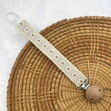 Cadena de madera para chupete de bebé con estampado de flores, soporte para chupete, protector, colgante para dentición, accesorios para bebé