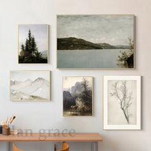 Rustic Mountain Forest Landscape Canvas Prints, Vintage Farmhouse Wall Art - image 3
