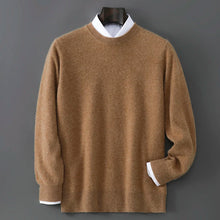 New Autumn And Winter Pure Wool Sweater Men's Round Neck Loose Thick Pullover Sweater Solid Color Cashmere Knitted Base Sweaters