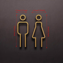 Funny Bathroom Signs for Men Women Creative 2D Flat Restroom Door Decor Restaurant Hotel Cafe Toilet Signage Wall Sticker