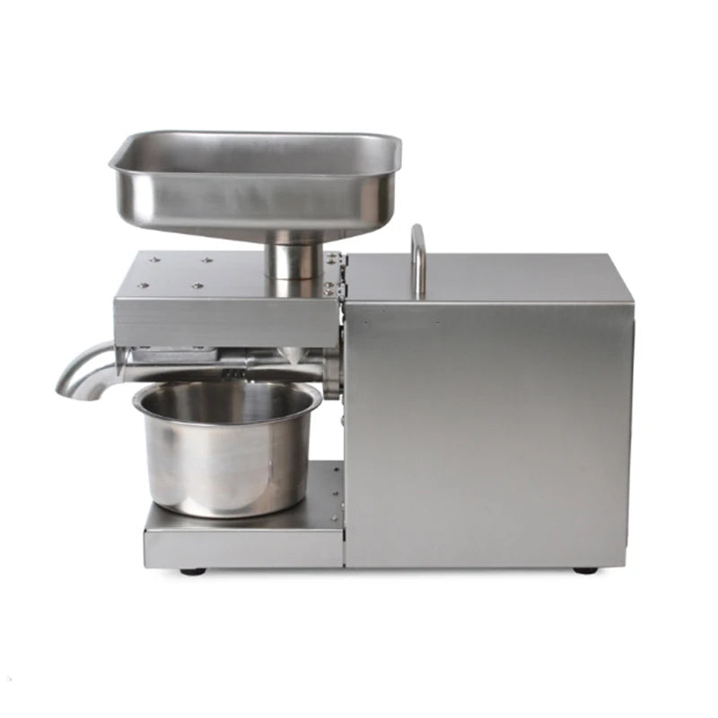 SUSWEETLIFE M9 Nueva prensa de aceite de acero inoxidable, comercial y doméstica, pequeña, totalmente automática, para prensado en caliente y en frío, de bajo ruido