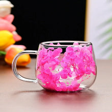 Dried Flower Double-layer Glass Coffee Cup,Simple Thick Cup Mouth Anti Scalding Milk Cup,Environmentally Friendly Heat-resistant