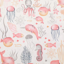 New pink green marine animal print cotton fabric for sewing craft cloth quilting baby dress tecido diy patchwork handmade tissu