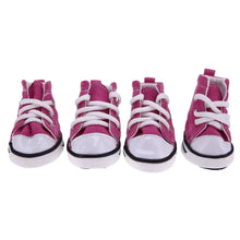 High Quality 4PCS/Set Pet Shoes with Adjustable Drawstring Waterproof Puppy Pet Dogs Boots Canvas Dirt-proof Pet Supplies Pets