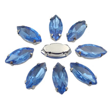 Horse Eye Shape Glass Rhinestones With Claw Marquise Sew On Stone Strass Diamond Silver Metal Base Crystals For Needlework